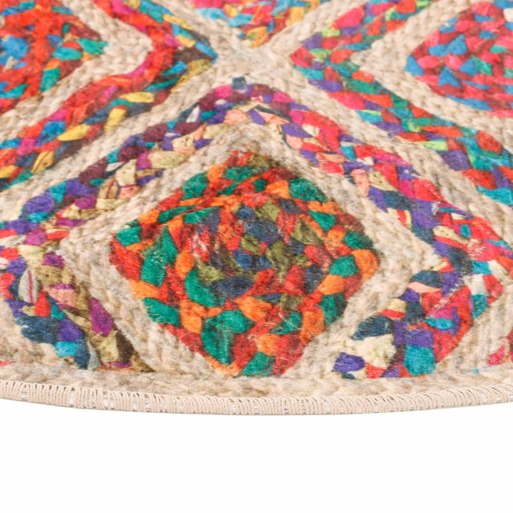 Rug Washable Multicolour Ø 120 cm