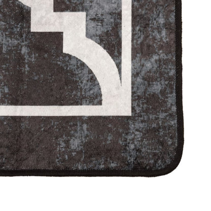 Rug Washable Black and White 80x150 cm