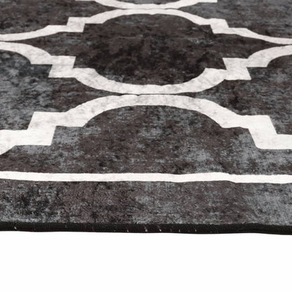 Rug Washable Black and White 80x150 cm