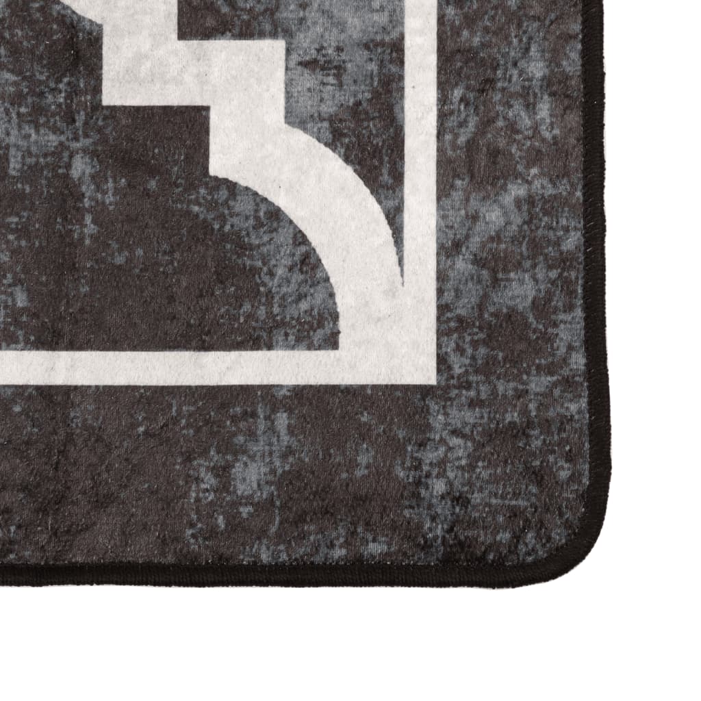 Rug Washable Black and White 120x180 cm