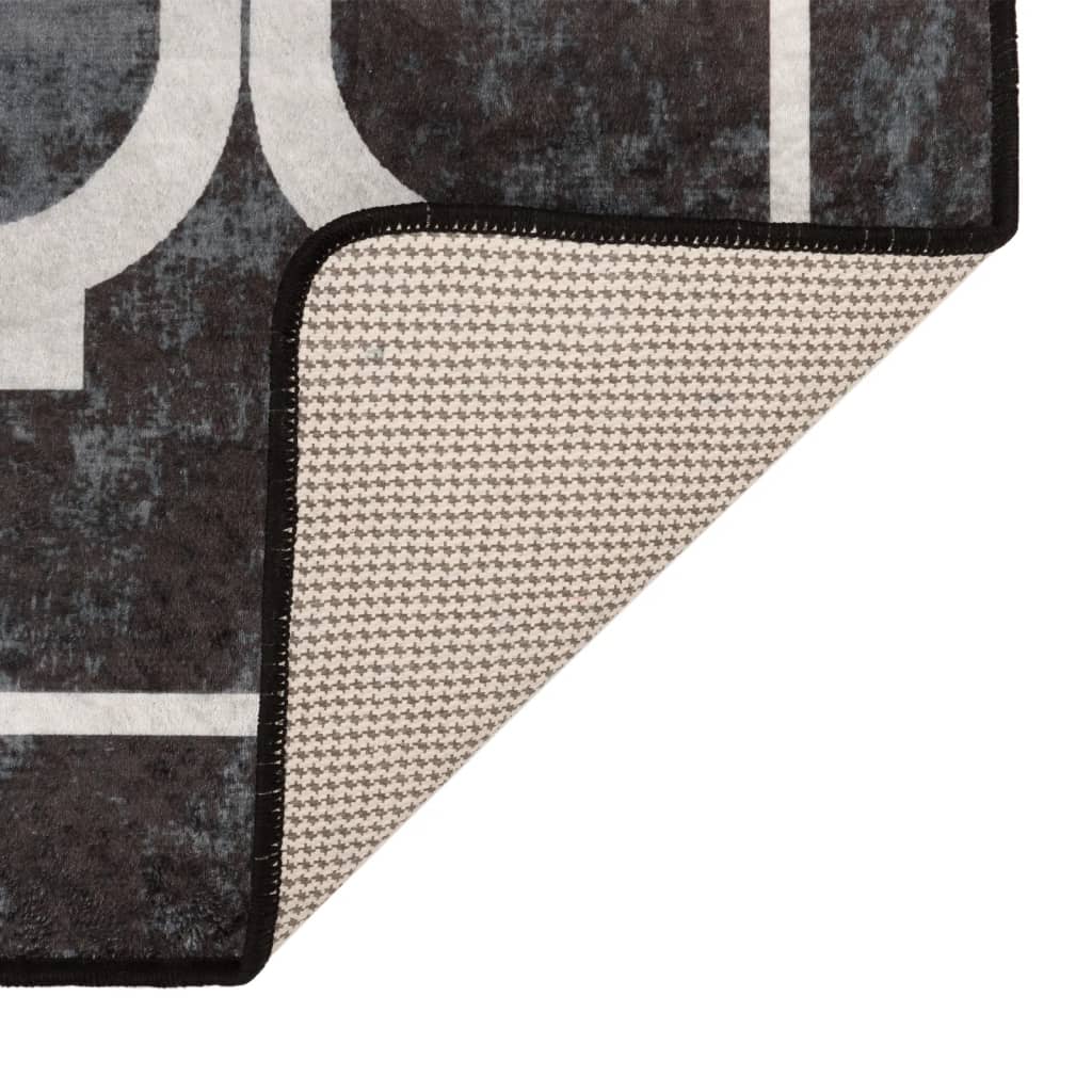 Rug Washable Black and White 120x180 cm