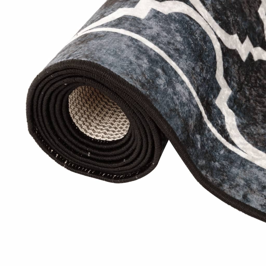 Rug Washable Black and White 120x180 cm