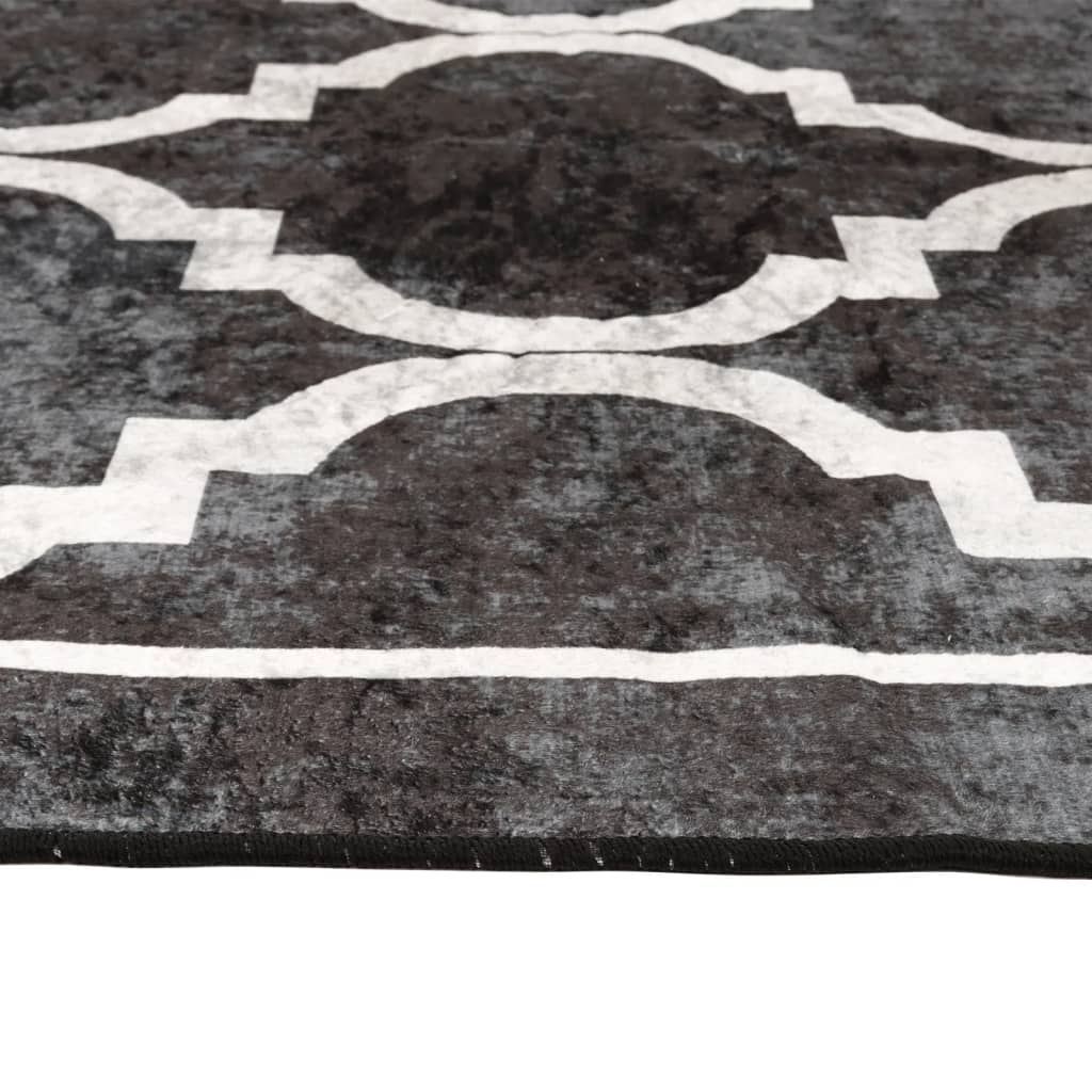 Rug Washable Black and White 120x180 cm