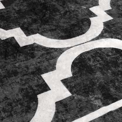 Rug Washable Black and White 120x180 cm