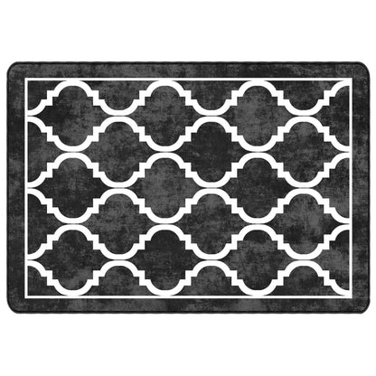 Rug Washable Black and White 160x230 cm