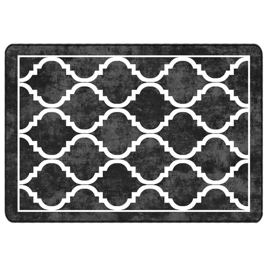 Rug Washable Black and White 160x230 cm