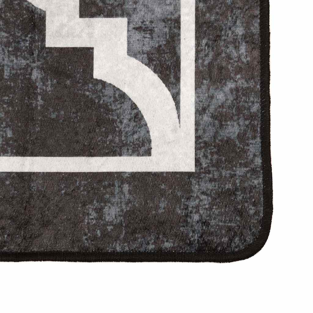 Rug Washable Black and White 160x230 cm