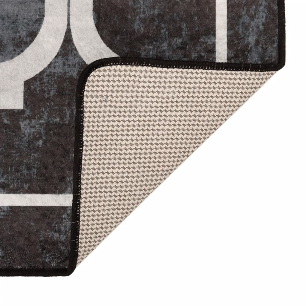 Rug Washable Black and White 160x230 cm