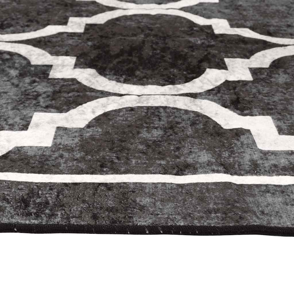 Rug Washable Black and White 160x230 cm