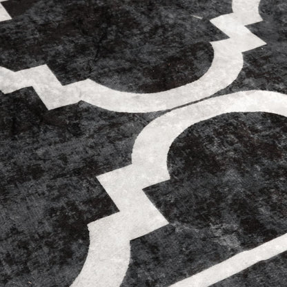 Rug Washable Black and White 160x230 cm