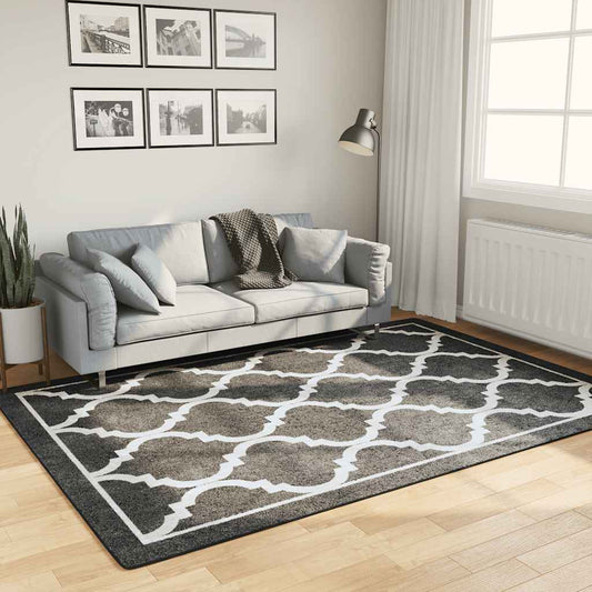 Rug Washable Black and White 160x230 cm