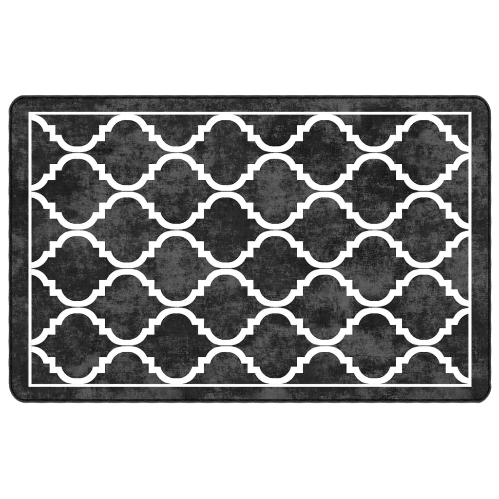 Rug Washable Black and White 190x300 cm