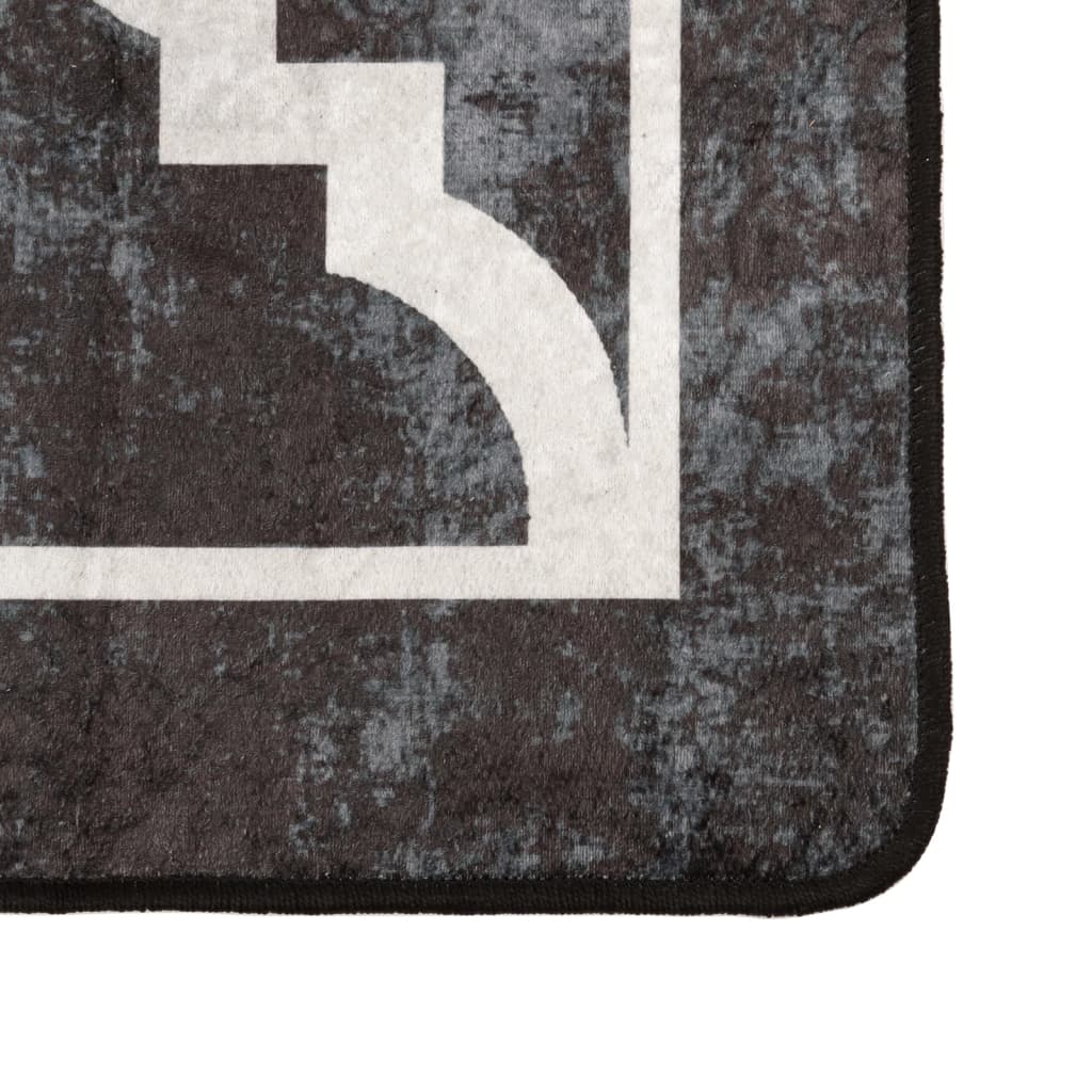 Rug Washable Black and White 190x300 cm