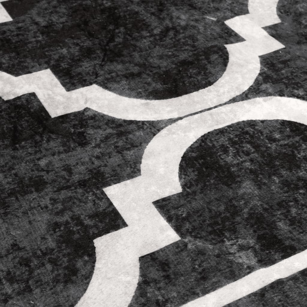 Rug Washable Black and White 190x300 cm