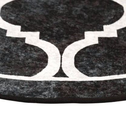 Rug Washable Black and White Ø 120 cm