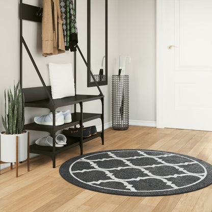 Rug Washable Black and White Ø 120 cm