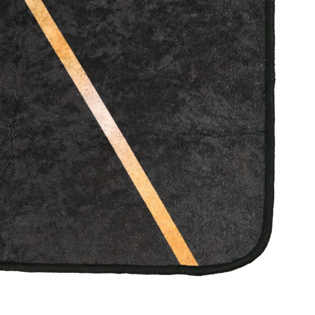 Rug Washable Black and Gold 80x150 cm