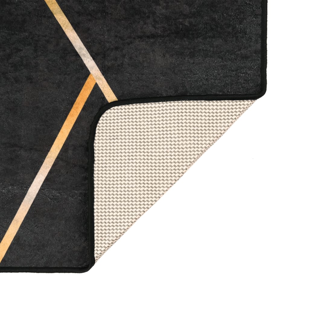 Rug Washable Black and Gold 80x150 cm
