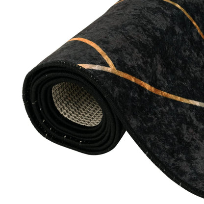 Rug Washable Black and Gold 80x150 cm