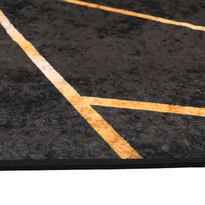 Rug Washable Black and Gold 80x150 cm