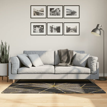 Rug Washable Black and Gold 80x150 cm