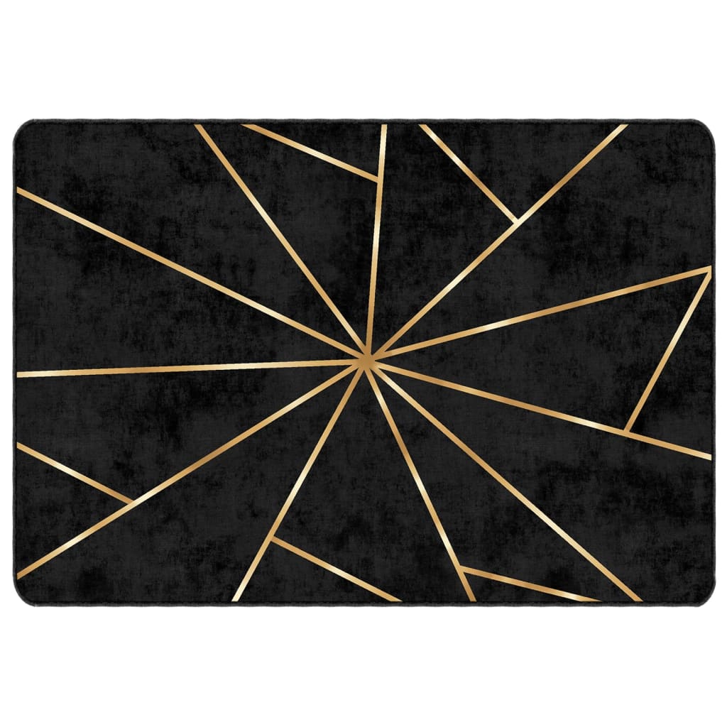 Rug Washable Black and Gold 120x180 cm