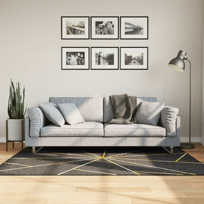 Rug Washable Black and Gold 120x180 cm