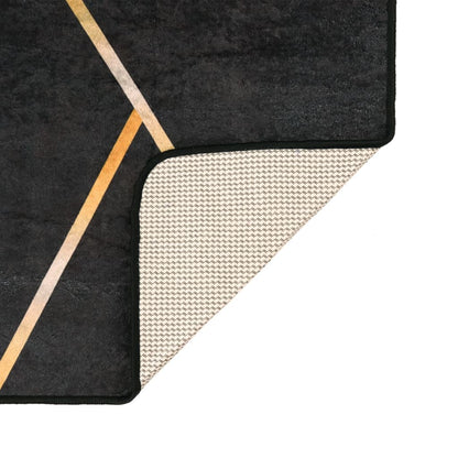 Rug Washable Black and Gold 190x300 cm