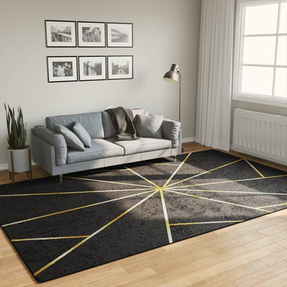 Rug Washable Black and Gold 190x300 cm