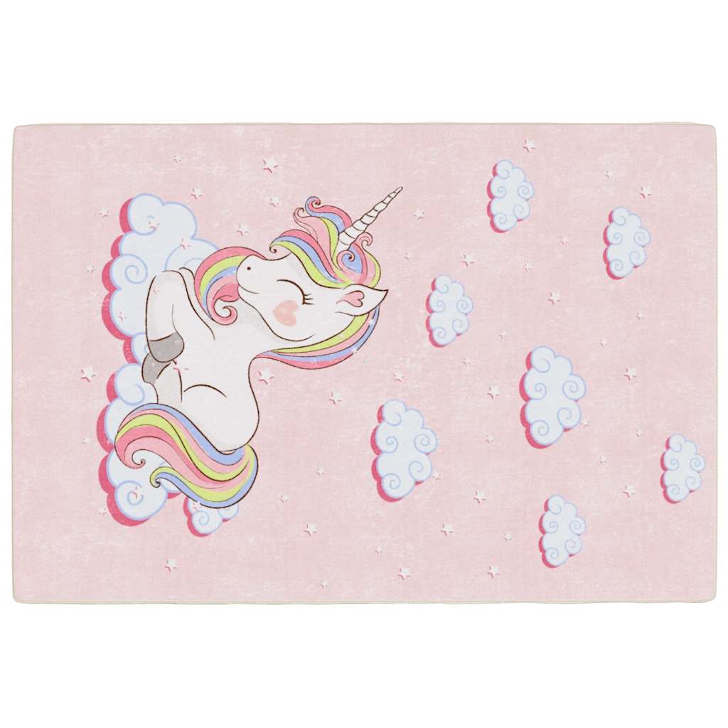Kids' Rug Pink 160x230 cm Unicorn Washable