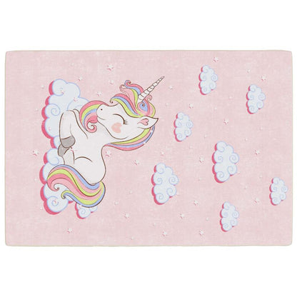 Kids' Rug Pink 160x230 cm Unicorn Washable