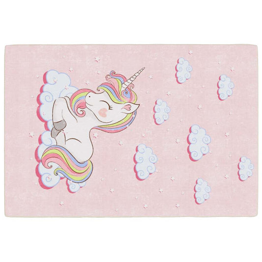 Kids'Rug Pink 160x230 cm Unicorn Washable