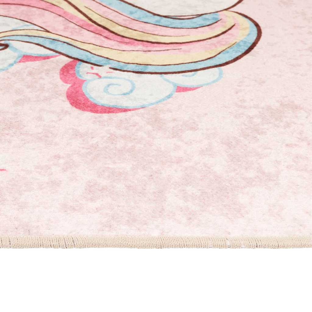 Kids' Rug Pink 160x230 cm Unicorn Washable