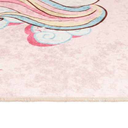 Kids' Rug Pink 160x230 cm Unicorn Washable