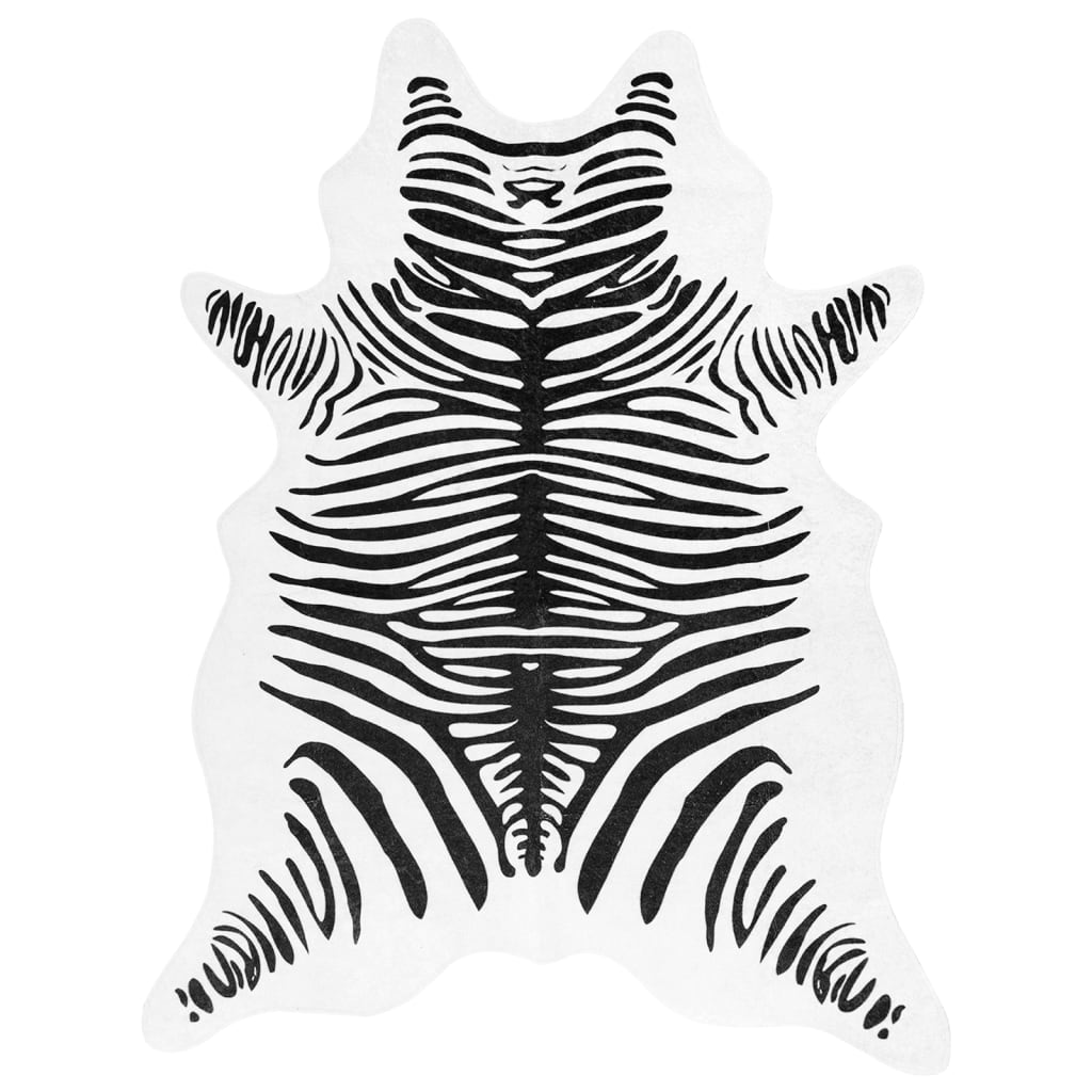 Rug Black and White 120x170 cm Zebra Pattern Washable