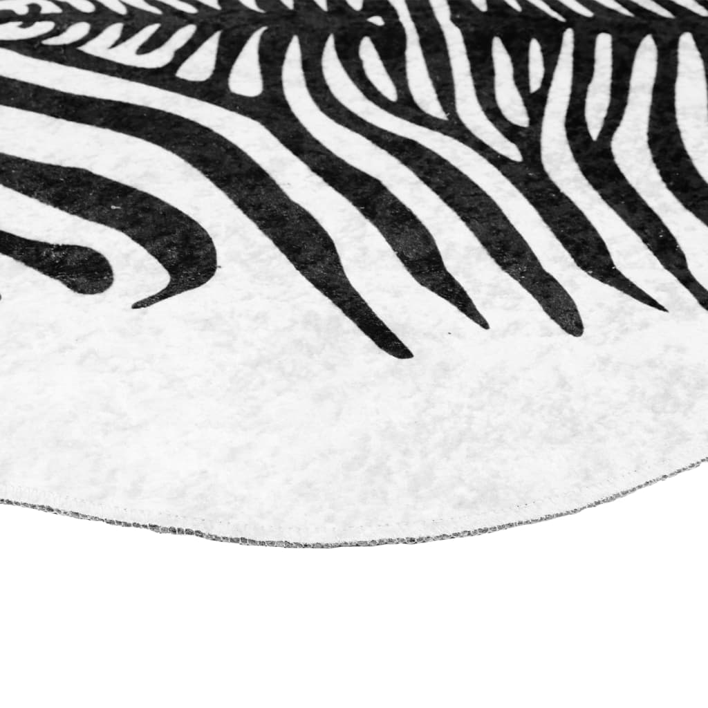 Rug Black and White 120x170 cm Zebra Pattern Washable