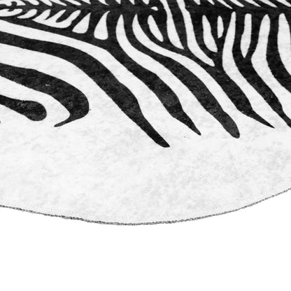 Rug Black and White 120x170 cm Zebra Pattern Washable