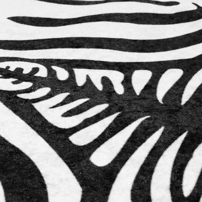 Rug Black and White 120x170 cm Zebra Pattern Washable