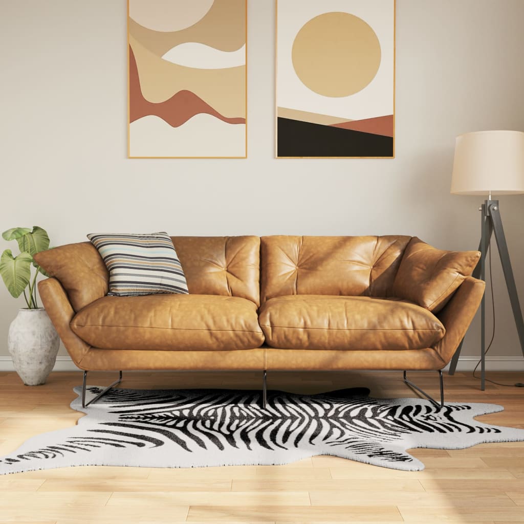 Rug Black and White 120x170 cm Zebra Pattern Washable