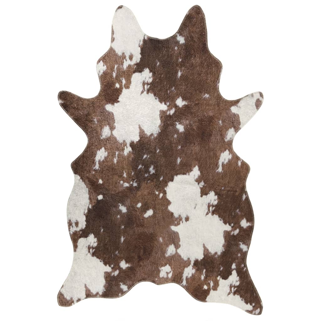 Rug Brown and White 120x170 cm Cow Pattern Washable