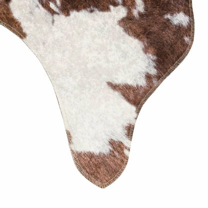 Rug Brown and White 120x170 cm Cow Pattern Washable