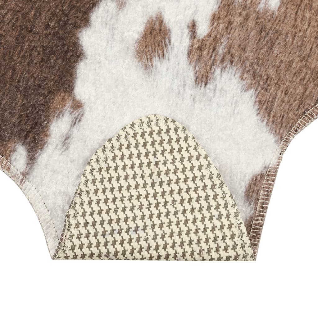 Rug Brown and White 120x170 cm Cow Pattern Washable