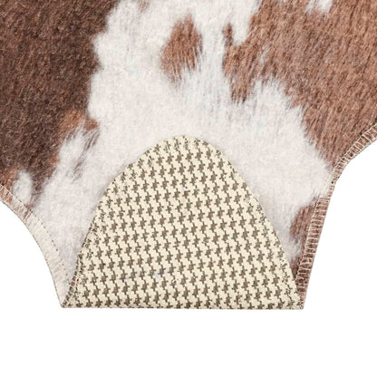 Rug Brown and White 120x170 cm Cow Pattern Washable