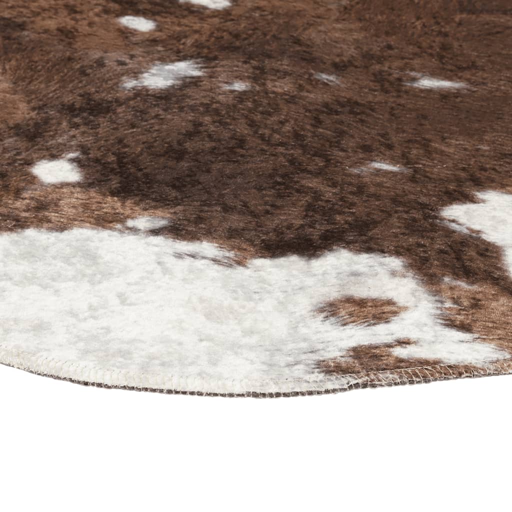 Rug Brown and White 120x170 cm Cow Pattern Washable