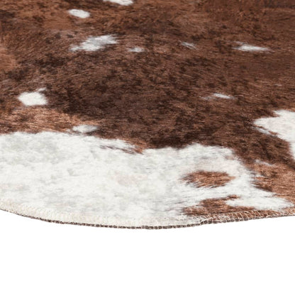 Rug Brown and White 120x170 cm Cow Pattern Washable