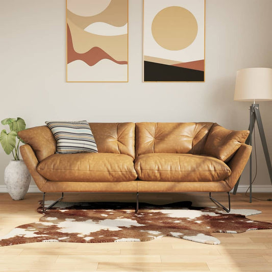 Rug Brown and White 120x170 cm Cow Pattern Washable