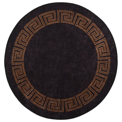 Rug Washable Black and Gold Ø 200 cm