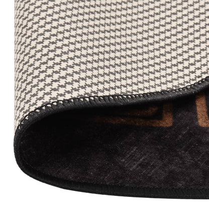 Rug Washable Black and Gold Ø 200 cm