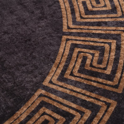 Rug Washable Black and Gold Ø 200 cm