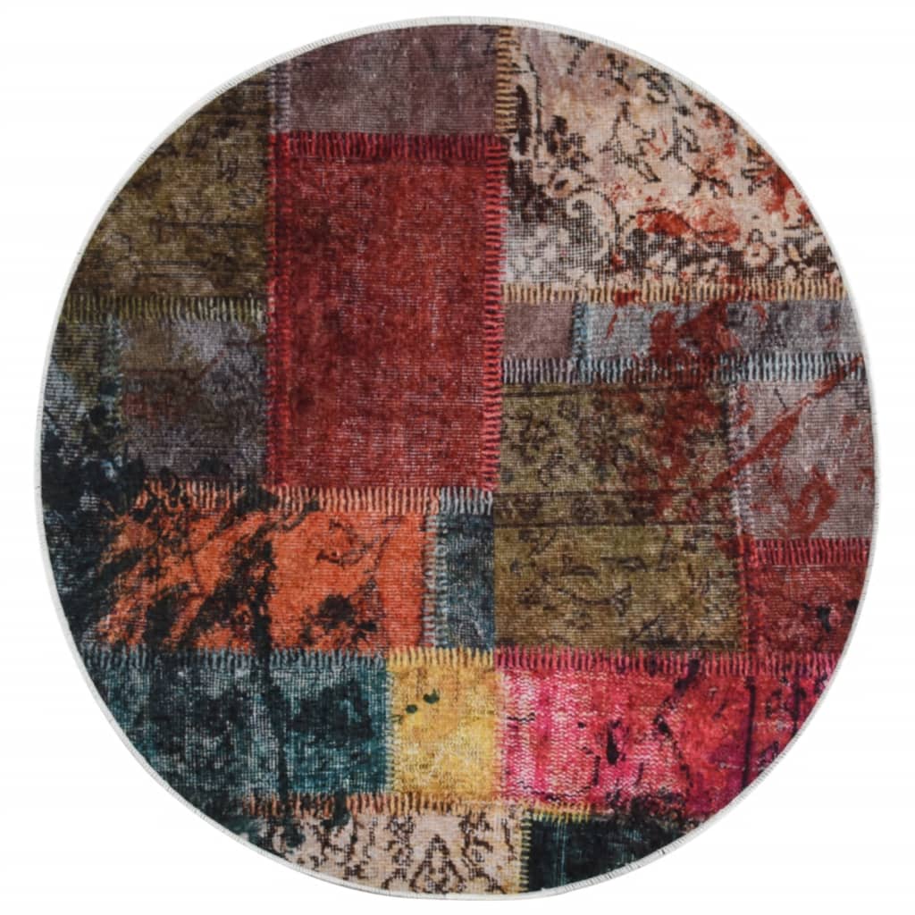 Rug Washable Multicolour Ø 200 cm Anti Slip